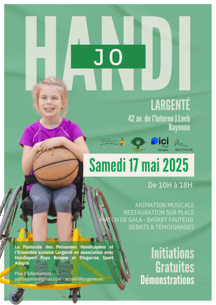 17 mai : Handi Jo – Défis et initiations « Sport Handi » (Bayonne - Largenté)