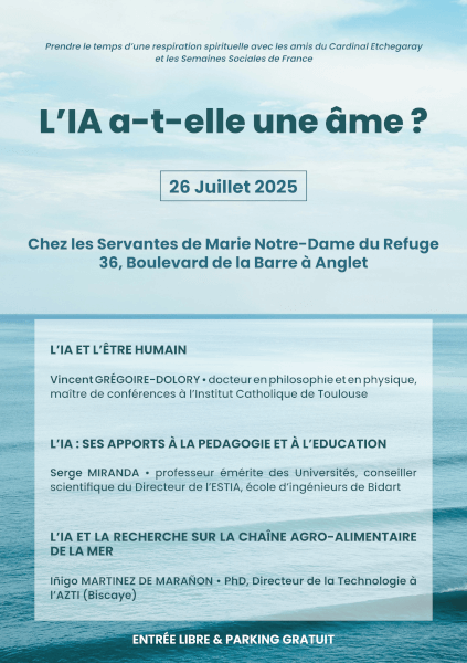 « L’IA a-t-elle une âme ? » – Conférence chez les Servantes de Marie à Anglet