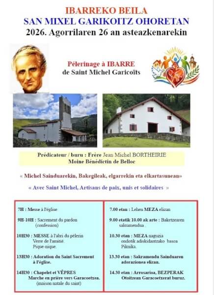 Mercredi 26 août : Ibarreko beila San Mixel Garikoitz ohoretan – Pèlerinage à Ibarre